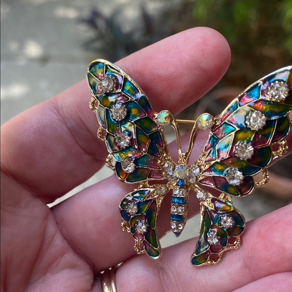 Colorful Butterfly Brooch - Picture 2 of 10